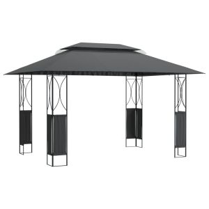 vidaXL cenador con tejado acero gris antracita 400x300x270 cm