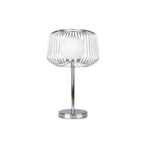 Alexandra house candeeiro de mesa metal plateado/branco 32x32x52 cm