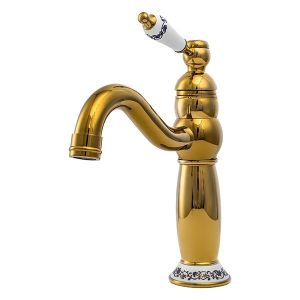 Torneira de lavatório retro, dourado