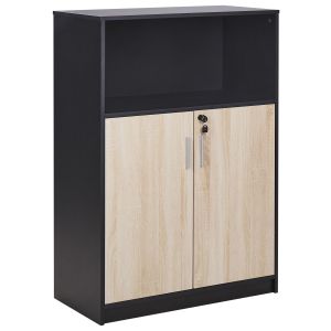 Armário de escritório zehna castanho/preto