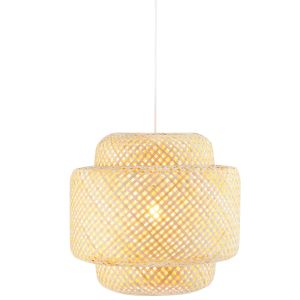 Candeeiro de teto trenzada com bambu de estilo boho e 40 w, castanho