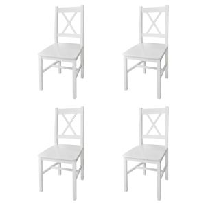 Cadeiras de jantar 4 pcs madeira de pinho branco ewg9536
