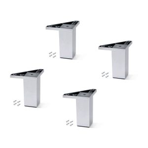 Emuca lote de 4 pés para móveis alumix 1, altura 100mm, plástico, cinza