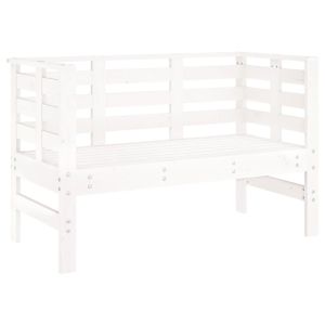vidaXL banco de jardín madera maciza de pino blanco 111,5x53x71 cm