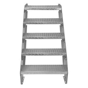 Escada galvanizada ajustável de 5 degraus com 600 mm de largura