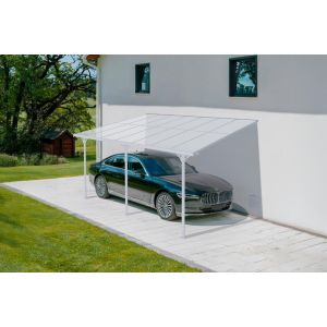 Pérgola de parede alumínio  kleo branco 450 x 300cm-telhado policarbonato