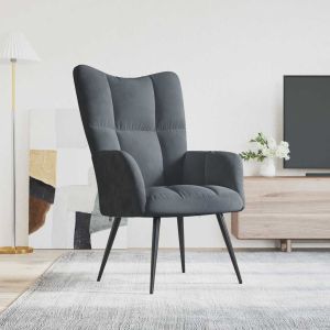 Cadeira de descanso veludo cinzento-escuro ewg6930