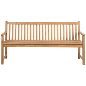 Banco de jardim vivara 180 cm madeira de acácia certificada castanho claro