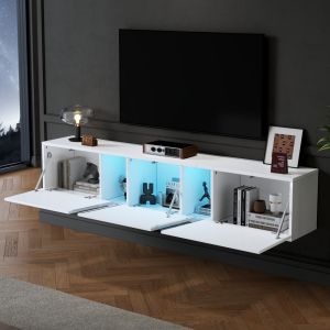 Móvel de tv suspenso 3 portas branco 30x180x35cm
