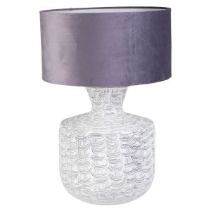 Candeeiro de mesa em metal branco 35x35x69