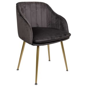 Cadeira estofada de madeira cinza 55x56x48/78