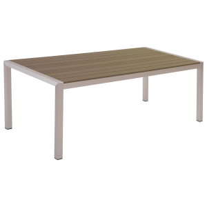 Mesa de refeição de jardim vernio 180 cm 90 cm metal castanho