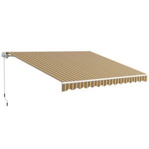 Toldo manual 350x250 cm tecido poliéster, alumínio e ferro bicolor Outsunny