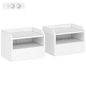 Mesas de cabeceira 40x29x29 cm color blanco Homcom, casa - quarto