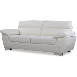 Sofá fixo em couro colado e PVC "dallas" - 210 x 88 x 90 cm - 3 lugares - b