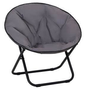 Cadeira dobrável tecido oxford e metal cinzento 80x80x75 cm