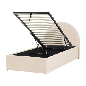Sommier para crianças com arrumação anet veludo creme 90 x 200 cm