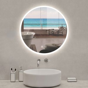 Espelho de casa de banho LED de 60 cm + anti-embaciamento