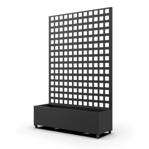 Parede divisória toma com floreira aço galvanizado 190x82x38 cm preto