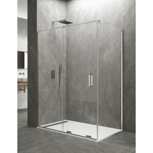 Cabine angular, resguardo keres 1+1 paralelo sem perfil 120x75 cm