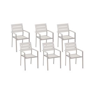 Conjunto de 6 cadeiras de jardim vernio branco