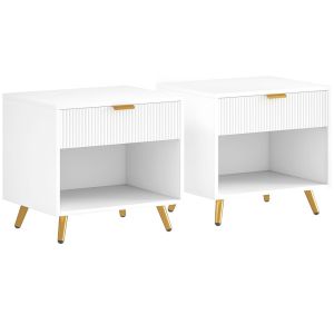 Conjunto mesas de cabeceira 50x40x47 cm color blanco Homcom