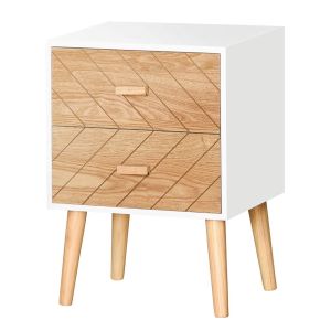 Mesa de cabeceira 40x30x55,5 cm mdf e madeira de pinho bicolor Homcom
