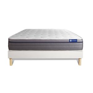 Conjunto de estrado branco + colchão actisom actimemo zen (160x200 cm - esp