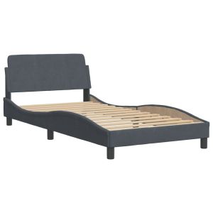 vidaXL estructura de cama dover terciopelo gris oscuro 100x200cm