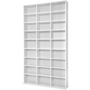 Tectake estante para cds 27 prateleiras, 1080 cds, 180x102x23,5 cm, branco