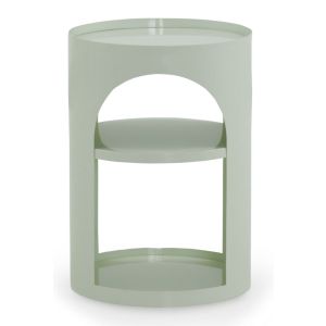 Mesa lateral de metal branco, 36x36x51cm