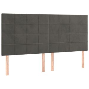 vidaXL cabecero con luces LED terciopelo gris oscuro 160x5x118/128 cm