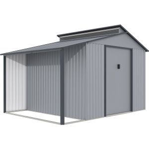 Abrigo de jardim em metal com pérgula "madras" - 9,12 m² - 355 x 257 x 237