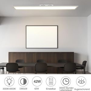 Nettlife LED plafon 42w branco 3360lm 120x15cm painel regulável com