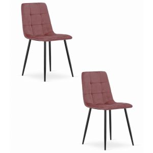 Valora cadeiras pyra veludo rosa modernas x2