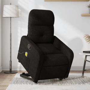 Poltrona de massagens reclinável elevatória tecido preto ewg4162