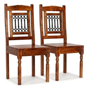 Cadeiras jantar clássicas 2 pcs madeira maciça + acabamento mel ewg2684