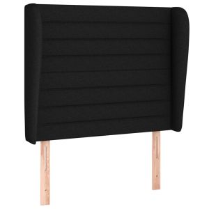 vidaXL cabecero con orejas de tela negro 93x23x118/128 cm