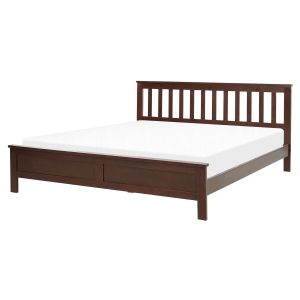 Cama madeira de pinho mayenne 160 x 200 cm castanho escuro