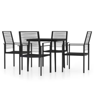 vidaXL juego de comedor para jardín 5 piezas negro