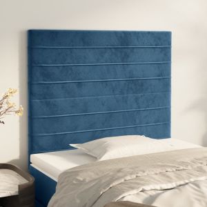 Cabeceira de cama 2 pcs veludo 90x5x78/88 cm azul-escuro ptob8683