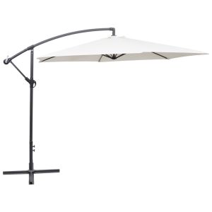 vidaXL sombrilla voladiza 3 m blanco arena