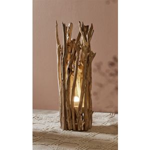 Luminária de chão com galhos naturais, 31x76cm