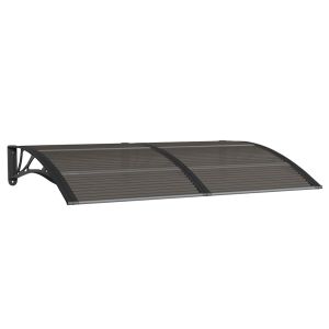 vidaXL cobertura de porta em policarbonato preto 150x100 cm