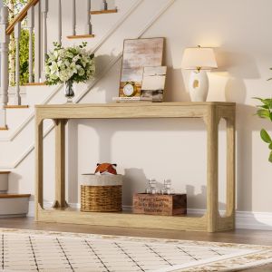 Mesa consola estreita mdf natural 140x30x79cm