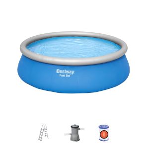 Conjunto de piscina insuflável redonda bestway® fast set™ de 4,57 m x