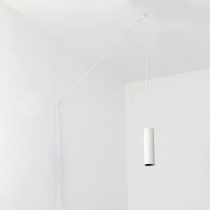Luminária pendente moderna branca, minimalista tubo gu10 ajustável