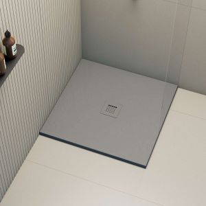Base de duche poaLGi 90x90 cm cinza concret - série hos's