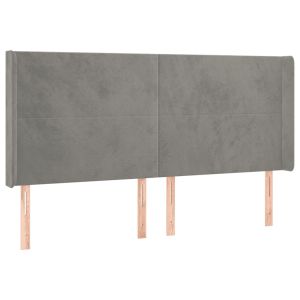 vidaXL cabecero con orejas de terciopelo gris claro 163x16x118/128 cm