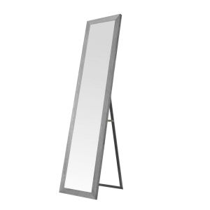 Espelho de pé de madeira nordico 140x35 cm moldura mdf pé ajustável